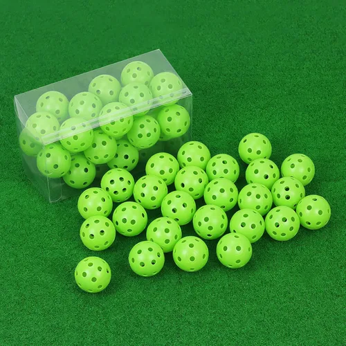 Miniatura 12 de Pelotas de golf de plástico para práctica de vuelo limitado, pelota de entrenamiento de golf hueca para práctica de swing, pelotas de golf