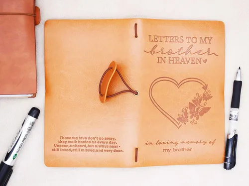 Miniatura 3 de XPL Regalo conmemorativo para hermano, regalo de duelo, diario de fotos de viaje recargable, con texto en inglés "Those We Love Don't Go-Letters to