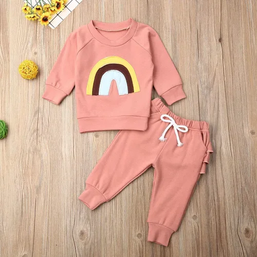 Miniatura 2 de Thorn Tree Ropa de bebé recién nacido traje de algodón lindo bebé niño ropa de juego otoño invierno arco iris trajes Arcoiris Rainbow