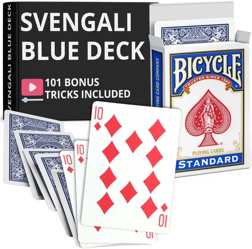 Miniatura 27 de Ted's Sterling Magic Precision Blue Rider Back Bicicleta Svengali Deck con instrucciones para más de 100 trucos (2 de clubes)
