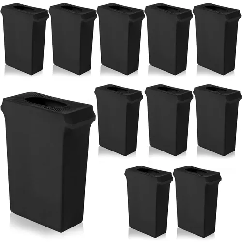 Miniatura 10 de Windyun 4 piezas de 23 galones de elastano estirable para basureros para bodas, fiestas, decoración de recaudación de fondos para el hogar y el Negro
