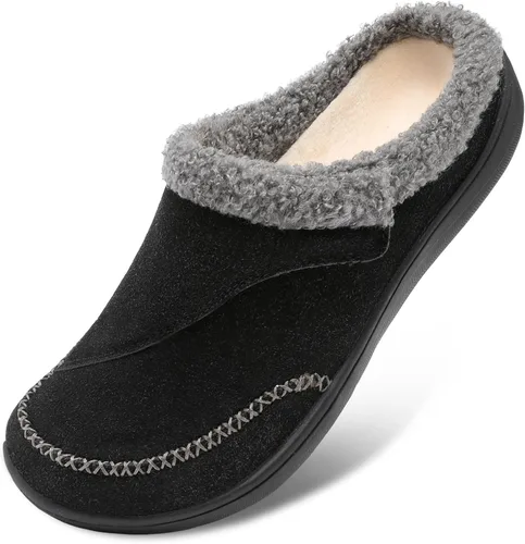 Miniatura 12 de LeIsfIt Pantuflas anchas para mujer, ajustables, para diabéticos, cálidas, acogedoras, antideslizantes, de espuma viscoelástica, para invierno