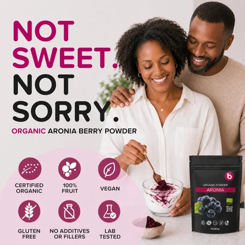 Miniatura 4 de Polvo de bayas de Aronia natural, superalimento de chokeberry negro, alto en antocianinas y polifenoles, apoya el sistema inmunológico