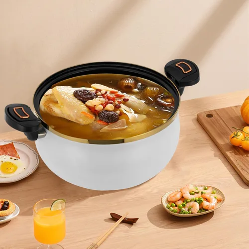 Miniatura 2 de Olla a presión micro de 8.45 cuartos de galón, olla de cocción antiadherente, estufas eléctricas de cerámica con tapa de vidrio visual, olla