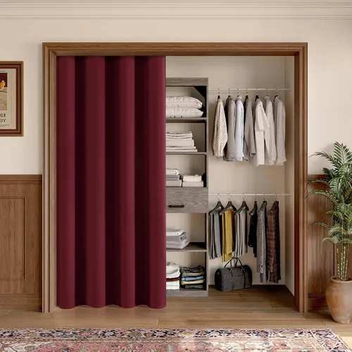 Miniatura 8 de ChrisDowa Cortinas Opacas para Puerta de Entrada para Privacidad, Cortinas con Ojales para Puerta de Armario de Dormitorio, Cubierta de Entrada