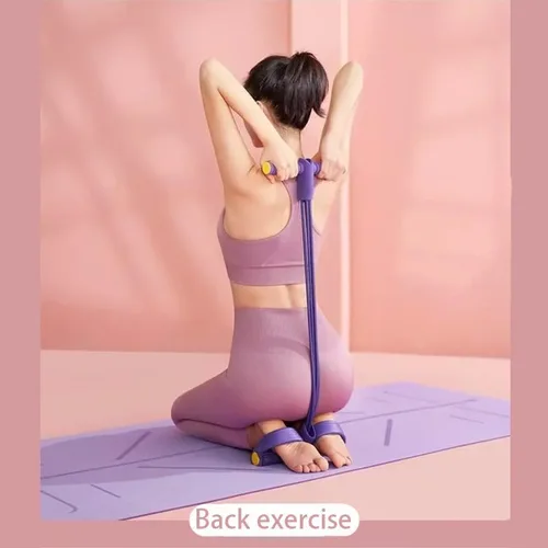 Miniatura 5 de Banda de resistencia para extracción de pedal de 6 tubos, cuerda de tensión multifunción para gimnasio en casa, equipo de entrenamiento de cintura
