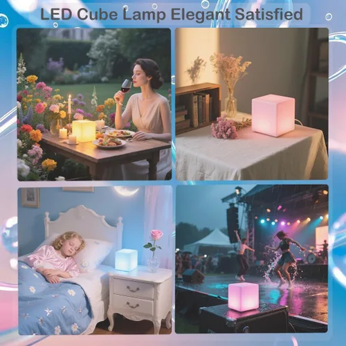 Miniatura 4 de Cubo de luz LED recargable de 6 pulgadas, 16 colores cambiantes Tesseract cubos de luz con control remoto, lámpara de humor LED cósmica regulable