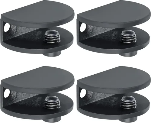 Miniatura 10 de Alise Soporte de ducha ajustable para estante de vidrio, soporte de abrazadera rectangular resistente para estantes de vidrio de 0.394-0.472 in