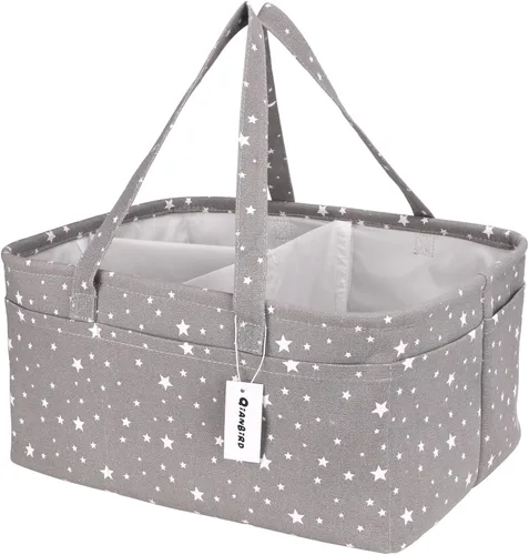 Miniatura 10 de Organizador de Pañales Rosa para Bebé Niña - Cesta Organizadora de Pañales Portátil Grande para Mesa de Cambio - Organizador de Pañales - Bolsa Tote