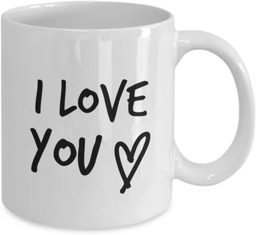 Taza de café con texto en inglés "I Love You", taza romántica para él, ideas de regalo para hombres, mujeres, esposa, marido, girlfriend, prometido,