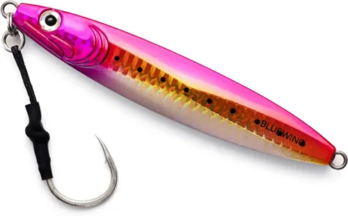 Miniatura 38 de BLUEWING Señuelos de pesca para agua salada de paso lento, plantillas verticales de 2.82 oz-35.27 oz cebo de hundimiento de peces con gancho