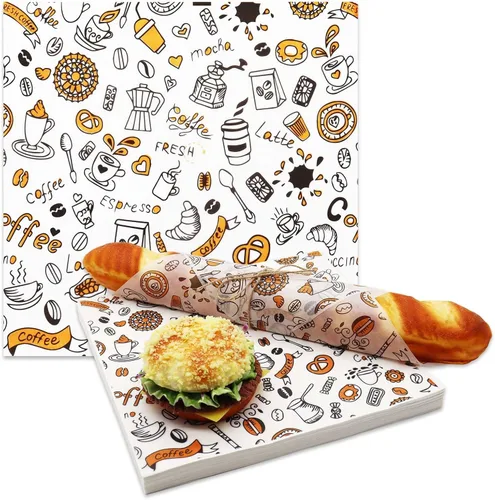 Miniatura 8 de 300 hojas de papel de delicatessen de 8 x 12 pulgadas, hojas de papel encerado para alimentos, papel de envoltura de sándwich resistente a la grasa