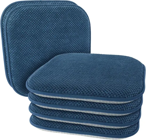 Miniatura 30 de Cojines para Sillas de Cocina Vino Rojo Antideslizantes de Espuma para Oficina, Cojines para Asientos Lavables, Almohadillas Gruesas y Suaves, Rojo