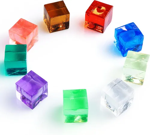Miniatura 8 de Cubos acrílicos, piedras preciosas y cristales, diamantes falsos, tarro de 200 piezas de joyas de relleno de jarrón para manualidades, rocas