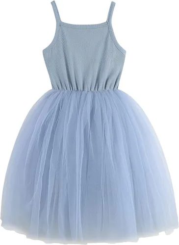 Miniatura 2 de Vestido Tutú para Bebés Niñas de Manga Larga Vestidos sin Mangas para Niñas Pequeñas Vestido de Tul Infantil de Verano