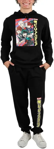 Miniatura 3 de Bioworld Combo de pantalones deportivos y sudadera con capucha negros My Hero, Negro