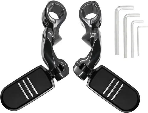 Miniatura 8 de Estriberas de autopista con reposapiés corto en ángulo para Touring Street Glide Road Glide Road King Electra Glide con protector de motor de 1.25