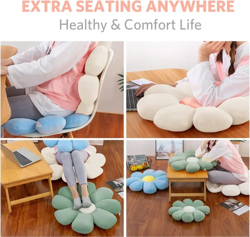 Miniatura 5 de Almohada de flores, almohadas de margaritas, cojín de asiento de almohada de 21.6 pulgadas, almohadas decorativas estéticas para sofá, cama