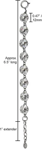 Miniatura 2 de Catherine Popesco Silvertone 1696 - Pulsera redonda de cristal transparente de 0.472 in