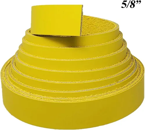 Miniatura 5 de Amarillo Tiras de piel 2 inch de ancho hasta 96 inch de largo – 6 – 7. (2.4 – 2,8 mm.) LATIGO tiras de piel por pitka piel