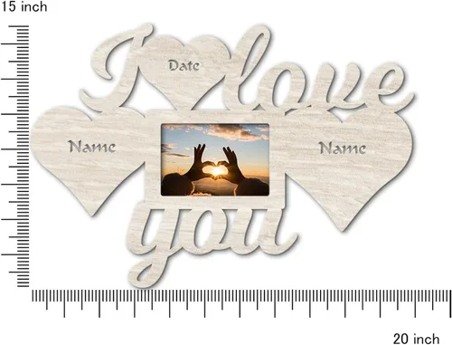 Miniatura 5 de Namofactur Marco de fotos personalizado con nombres y fechas, marco de fotos personalizado, regalo de amor, compromiso