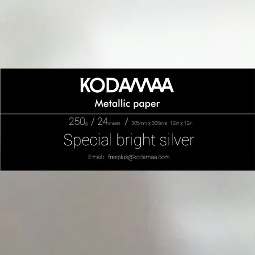 KODAMAA Cartulina cuadrada de 12 x 12 pulgadas / 12.0 x 12.0 in., papel metálico brillante multiusos perfecto para manualidades de festivales, Plata