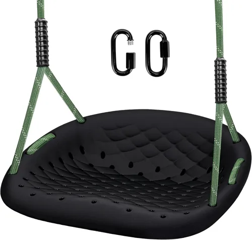 Columpio de árbol resistente, asiento de columpio para exteriores de 550 libras de capacidad para adultos y niños, altura ajustable con cuerdas,
