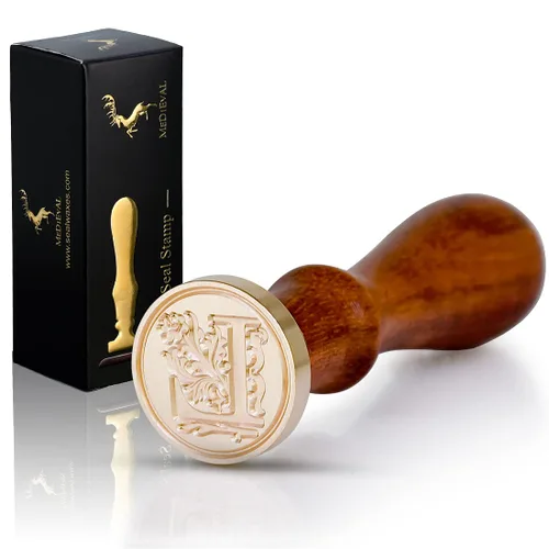 Miniatura 6 de Sellos de sellado de cera del alfabeto inicial, mango de madera con cabeza de latón, para tarjeta de Acción de Gracias, sobre, envoltura de regalo