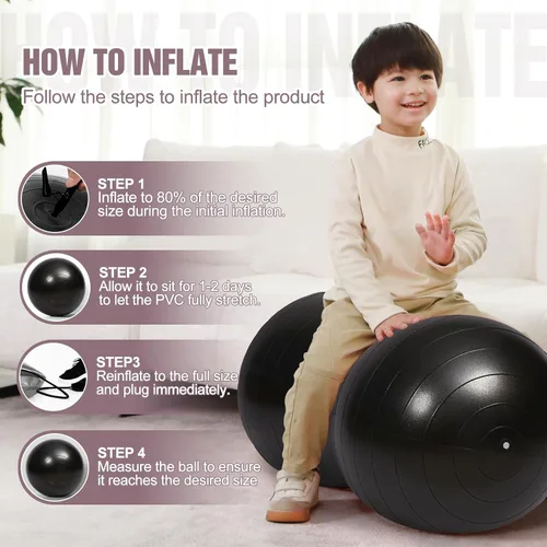 Miniatura 9 de INPANY Peanut Ball - Exercise Ball for Labor Birthing, Anti-Burst Physical Therapy for Kids, Core Strength, Flexible Seating, Home & Gym Fintness