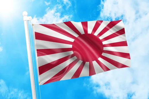 Miniatura 2 de DMSE - Bandera japonesa japonesa de batalla del sol naciente de la Segunda Guerra Mundial, 3 x 5 pies, 100 % poliéster, 100 % poliéster, resistente