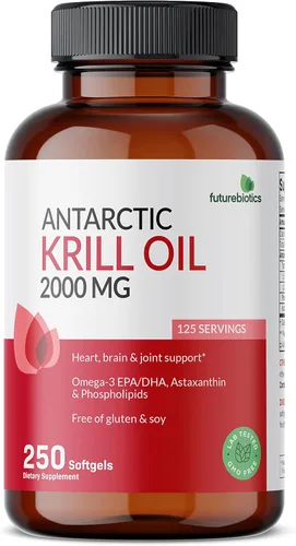 Miniatura 7 de Futurebiotics Aceite de krill antártico de 2000 mg con astaxantina, omega-3 EPA, DHA y fosfolípidos - Aceite de krill 100% puro de alta calidad