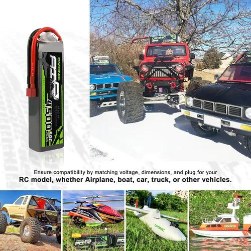 Miniatura 5 de OVONIC 3S Lipo Battery 50C 4500mAh 11.1V Lipo Batería con conector T estilo Dean para RC coche, camión, barco, avión, helicóptero, cuadricóptero