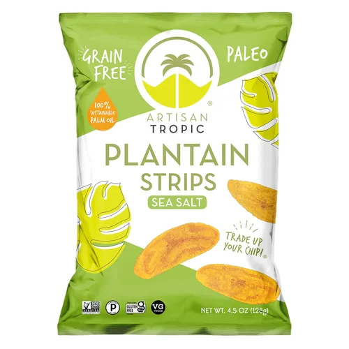Miniatura 13 de ARTISAN TROPIC Tiras de plátano con sal marina, paquete de 8, 2 onzas, vegano, paleo y sin gluten, bolsas individuales, aperitivos saludables