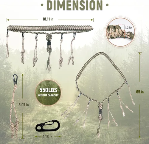 Miniatura 5 de GLORYFIRE Cordón de llamada de pato con gotas removibles – Asegura 11 llamadas – Cordón de juego premium de nylon real de 550LB – Cordón