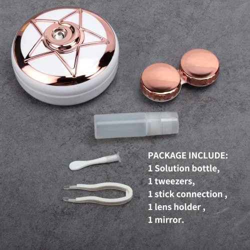 Miniatura 7 de ofone Estuche para lentes de contacto, estuches de lentes de contacto de estrellas, estuche de viaje con herramienta removedora, pinzas, solución