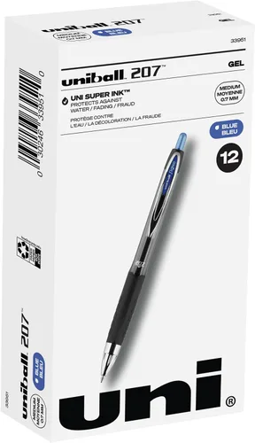 Miniatura 2 de Uniball - Bolígrafos de gel 207 Signo Gel con punta media de 0.028 in, 12 unidades, bolígrafos azules son a prueba de fraude y bolígrafos de gel