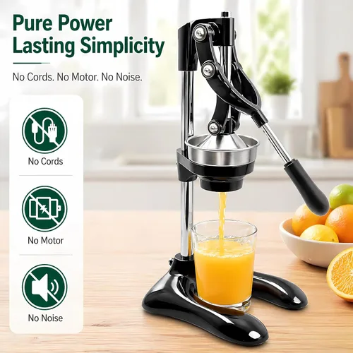 Miniatura 5 de Exprimidor manual profesional de hierro fundido para cítricos, prensa manual resistente para naranja, limón, lima, granada, prensador de jugo