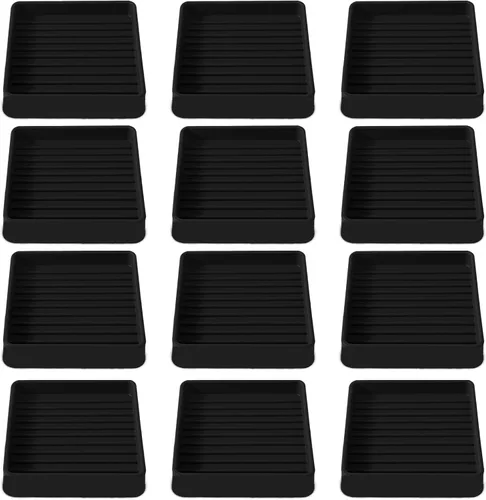 Miniatura 18 de Copas cuadradas de goma para muebles de 3 x 3, almohadillas antideslizantes para muebles, tapones de cama con agarre, protegen cualquier suelo