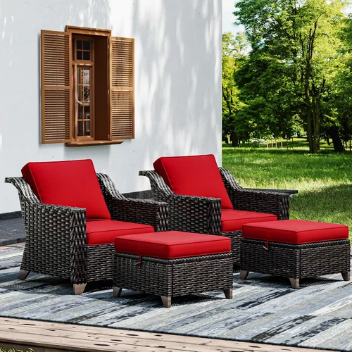 Miniatura 16 de Joyside Sofá de patio – Sofá de ratán de 3 plazas, sofá de respaldo alto para todo tipo de clima, tamaño grande mejorado con cojines de asiento de 4
