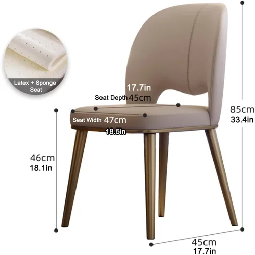 Miniatura 2 de Sillas de comedor, sillas de comedor, juego de 2/4, sillas de cocina con patas de metal, sillas de comedor tapizadas con cojín de cuero, para Negro