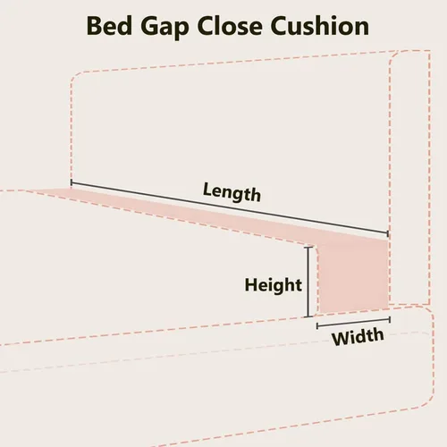 Miniatura 7 de EFELIM Relleno de espacio de cama de lino para cama Queen King de tamaño matrimonial, extensor de colchón rectangular de esponja gruesa para Beige