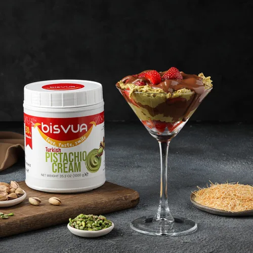 Miniatura 8 de BISVUA Mantequilla de Pistacho Premium (30%), 1 kg (2.2 lb.) - Mantequilla y Untable de Pistacho - Perfecto para el Kit de Barra de Chocolate Viral