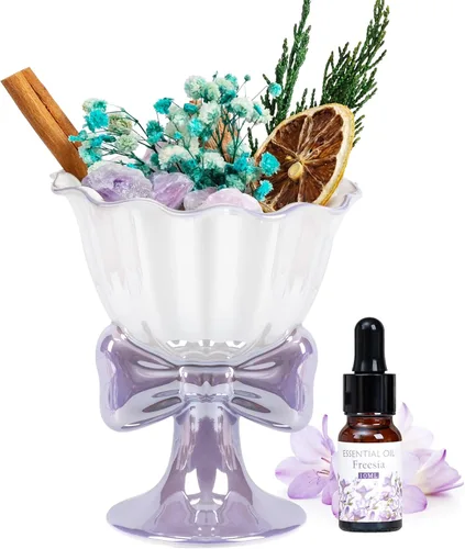 Juego de difusor de aceite esencial, piedra de cristal natural, difusor de aromaterapia de fresia, fragancia para el hogar, difusor de caña, para