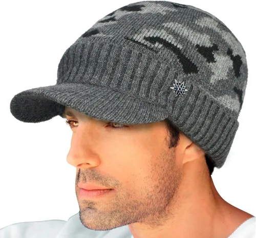 Miniatura 3 de Dahlia Gorro para hombre con visera - lana, sombrero de invierno con borde, forro polar