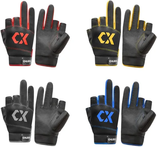 Miniatura 2 de SEIWEI Fishing Gloves 3 Fingers Cut Waterproof Sports Gloves Anti-Slip Windproof Gloves for Fishing Hunting Riding Cycling Hand Protectiion