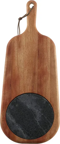 Miniatura 2 de Tramontina Provence - Tabla para servir queso de 2 piezas con inserto de mármol, tabla de cortar de caoba africana, acabado de aceite natural
