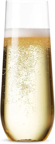 Miniatura 6 de Munfix Paquete de 48 copas de champán de plástico sin pie desechables de 9 onzas, vasos de champán transparentes, irrompibles, reciclables y sin BPA