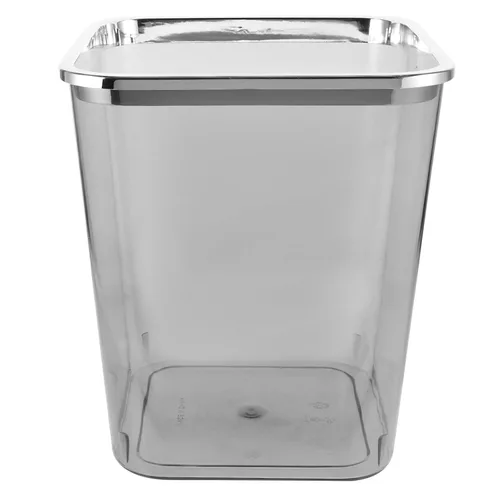 Miniatura 10 de STOBOK Cubo de basura cuadrado transparente grande para basura, contenedor decorativo de 1.5 litros para el hogar, oficina, baño, dormitorio, cocina