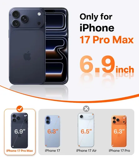 Miniatura 9 de TORRAS Ostand Q3 Air - Funda para iPhone 17 Pro Max con soporte magnético de 360°, compatible con MagSafe, probado contra caídas de grado militar
