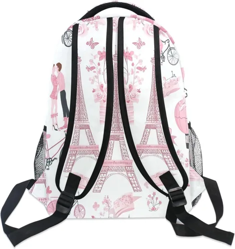 Miniatura 6 de Mochila de San Valentín, París, Torre Eiffel, para adultos, mochila escolar casual, bolsa universitaria de viaje, con cremallera, mochila de color3